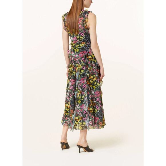 Ted Baker Women's Sleeveless Waterfall‎ Midi Dress in Black, Gloriha Size 1 - Picture 3 of 13